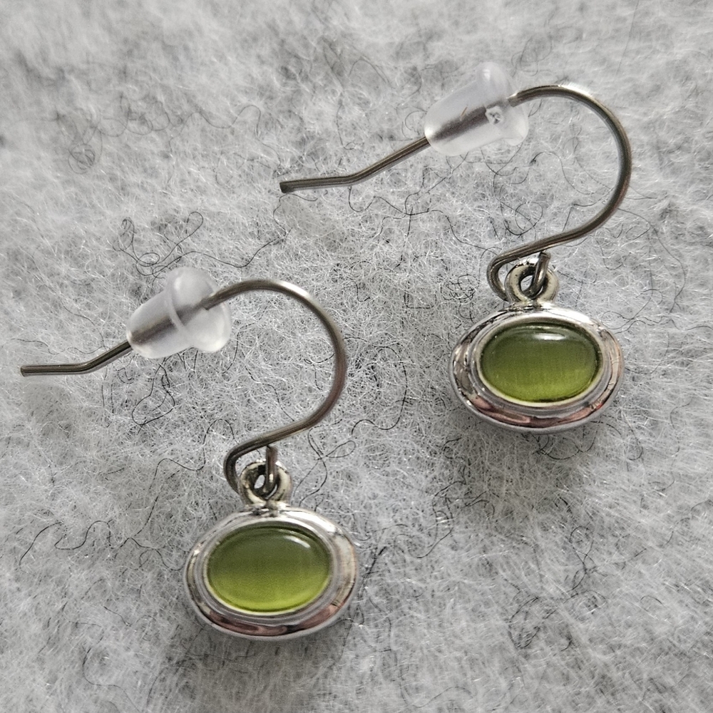 Lia Sophia Green River Cat's Eye Earrings